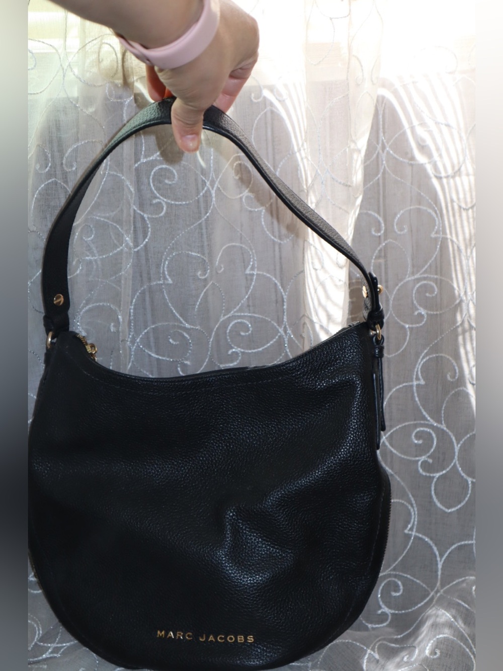 Marc Jacobs Black Pebbled Leather Shoulder Bag